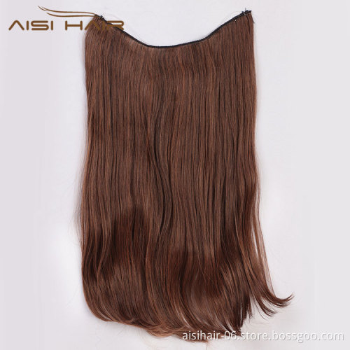 Aisi Hair Synthetic One Piece Long Straight Hair Extension Multicolor Clip In Hairpieces Halo Hair Extensions